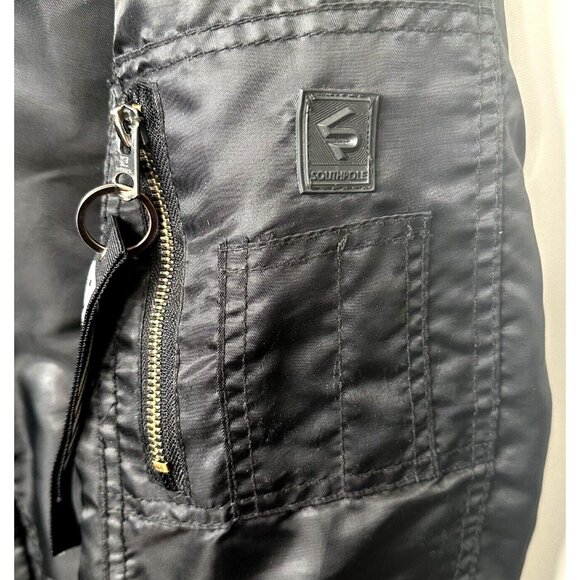 Vtg Southpole Mens Bomber Flight Jacket Y2K Authentic Collection Black Size XXL - Picture 8 of 16